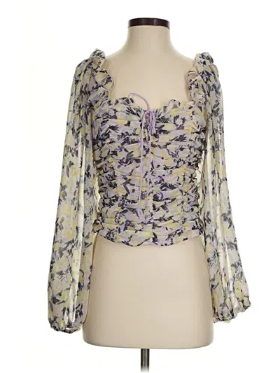Pre-owned Free People 3/4 Sleeve Blouse In Purple