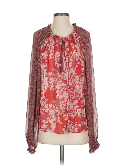 Pre-owned Free People 3/4 Sleeve Blouse In Red
