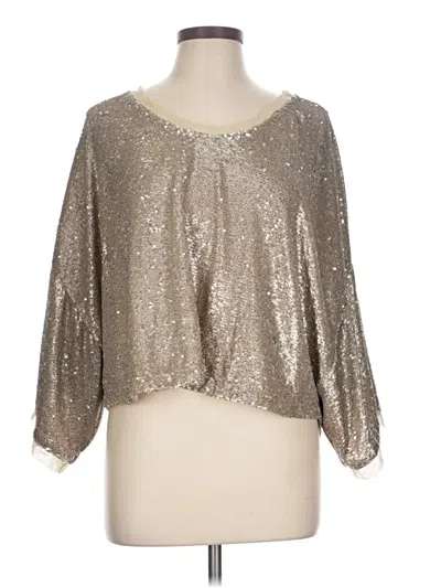 Pre-owned Free People 3/4 Sleeve Blouse In Silver