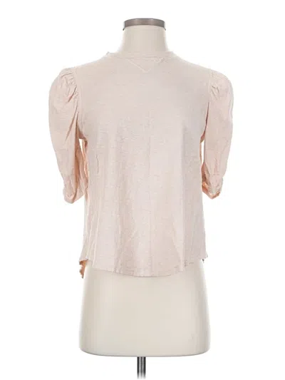 Pre-owned Free People 3/4 Sleeve Blouse In Tan