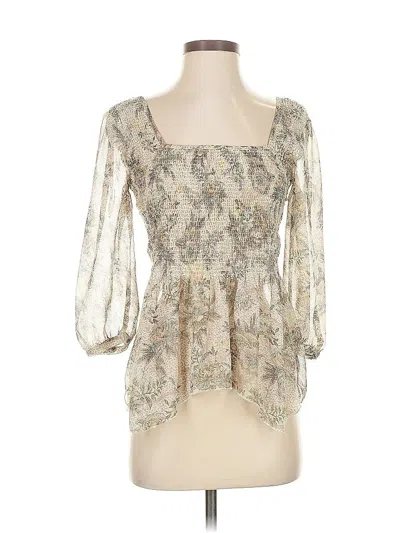 Pre-owned Free People 3/4 Sleeve Blouse In White