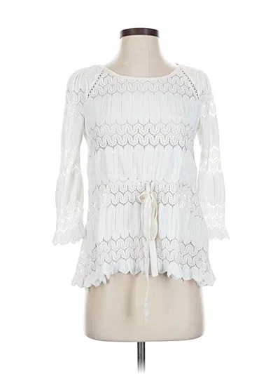 Pre-owned Free People 3/4 Sleeve Blouse In White