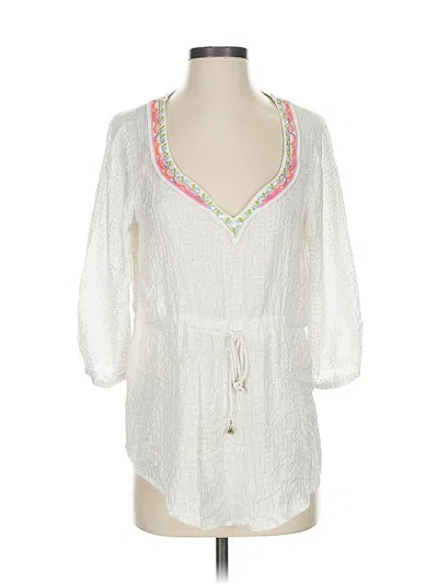 Pre-owned Free People 3/4 Sleeve Blouse In White
