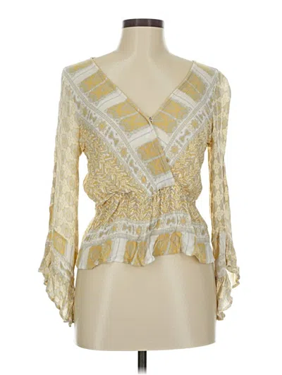 Pre-owned Free People 3/4 Sleeve Blouse In White