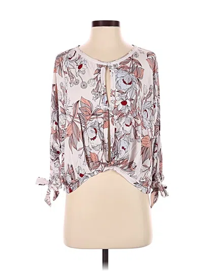 Pre-owned Free People 3/4 Sleeve Blouse In White