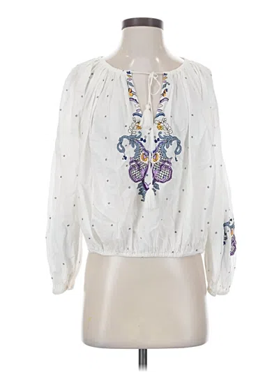 Pre-owned Free People 3/4 Sleeve Blouse In White
