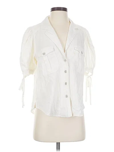 Pre-owned Free People 3/4 Sleeve Button Down Shirt In Ivory