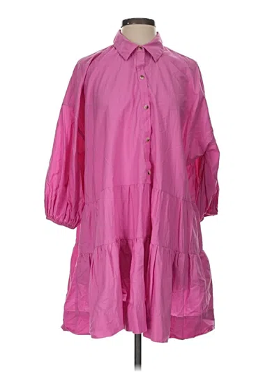 Pre-owned Free People 3/4 Sleeve Button Down Shirt In Pink