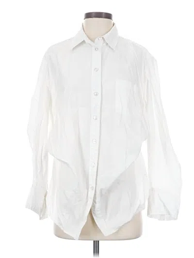 Pre-owned Free People 3/4 Sleeve Button Down Shirt In White
