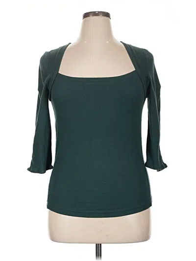 Pre-owned Free People 3/4 Sleeve T-shirt In Blue