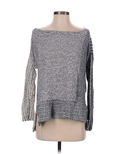 Pre-owned Free People 3/4 Sleeve T-shirt In Gray