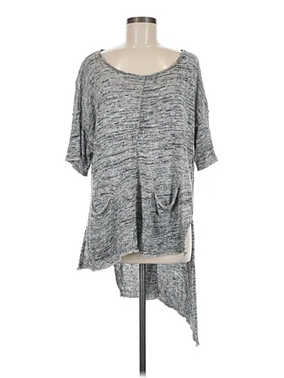 Pre-owned Free People 3/4 Sleeve T-shirt In Gray