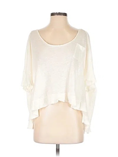 Pre-owned Free People 3/4 Sleeve T-shirt In Ivory