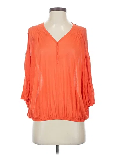 Pre-owned Free People 3/4 Sleeve T-shirt In Orange