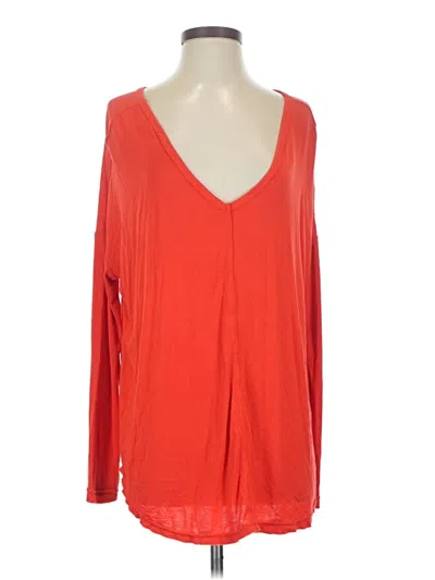 Pre-owned Free People 3/4 Sleeve T-shirt In Red