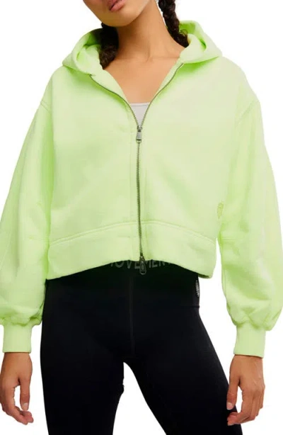 Free People A Cut Above Cotton Zip Hoodie In Green