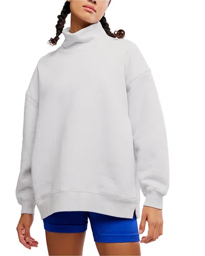 Free People A Cut Above Mock Neck Sweatshirt In Gray