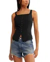 Free People A Moment In Time Back Lace Vest In Black