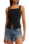 Free People A Moment In Time Back Lace Vest In Black