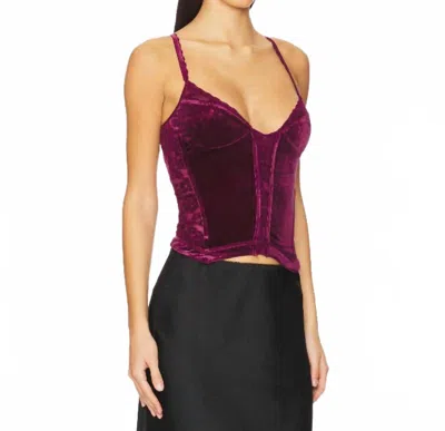 Free People About Last Night Corset Tank In Wine In Pink