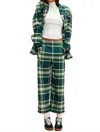 Free People Acadia Trouser In Green Combo In Green