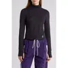 Free People Acclimate Jacquard Turtleneck Pullover In Black Animal Combo