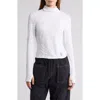 Free People Acclimate Jacquard Turtleneck Pullover In White Animal Combo