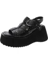 Free People Ace Studded Wedge Sandal In Black