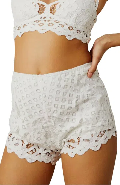 Free People Adella Lace Shorts In White