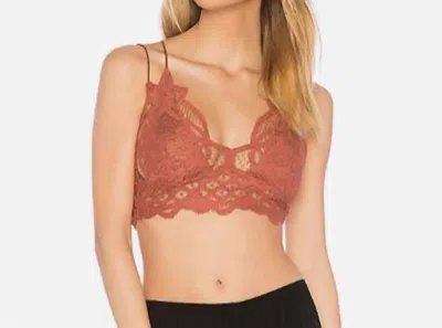 Free People Adella Longline Lace Bralette In Copper In Multi