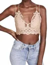 Free People Adella Longline Lace Bralette In Pink Petal In Neutral