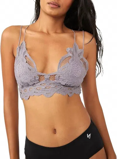 Free People Adella Longline Lace Bralette In Slate In Gray