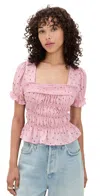 Free People Adore You Blouse Bleached Mauve Combo