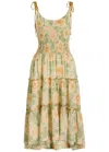 Free People Adriel Floral-print Cotton Midi Dress In Green