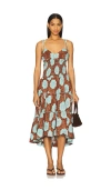 Free People Adriel Tie Strap Tiered Midi Dress