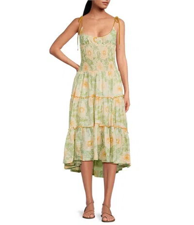 Free People Adriel Midi Dress In Floral In Green