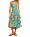 Free People Adriel Midi Dress In Hawaiian Ocean Combo In Multi