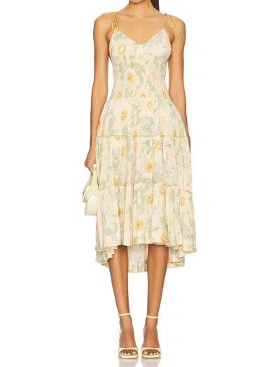 Free People Adriel Midi Dress In Ivory Combo In Multi