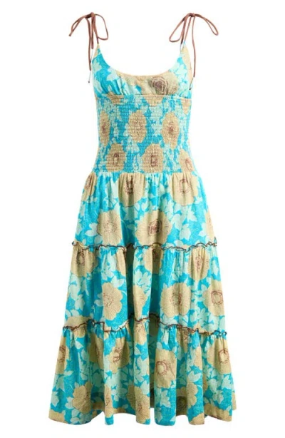 Free People Adriel Tie Strap Tiered Midi Dress
