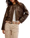 Free People Adrienne Leather Jacket In Brown