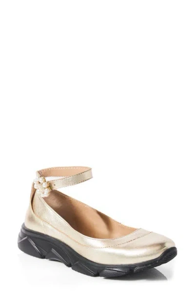 Free People Adventure Ballet Sneaker In Champagne Metallic