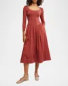 Free People Aelia Long Sleeve Maxi Dress In Darkred