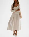 Free People Aelia Drop-waist Midi Dress In Ivory