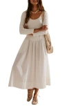 Free People Aelia Long Sleeve Maxi Dress In Ivory