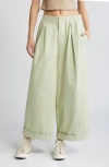 Free People After Love Roll Cuff Wide Leg Pants In Meadow Haze