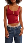 Free People Ahead Of The Curve Camisole In Burgundy