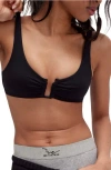 Free People Ahead Of The Curve Scoop Bralette In Black