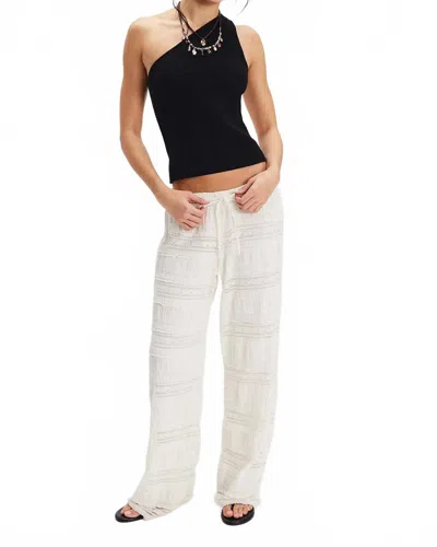 FREE PEOPLE AIDEN LACE PANT IN WHITE