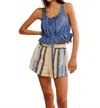 Free People Alana Lace Insert Boho Tank Top In Blue