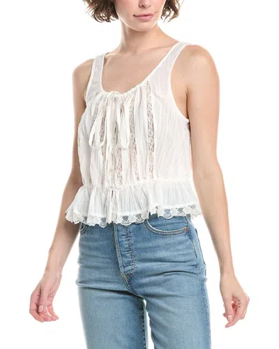 Free People Alana Lace Tank In White